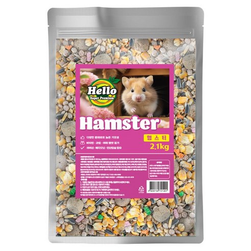 HELLO 프리미엄 햄스터 사료, 2.1kg, 1개