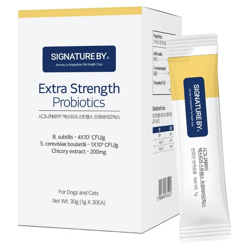 시그니처바이 반려동물 엑스트라 스트렝스 프로바이오틱스, 30g, 장건강/유산균, 1개