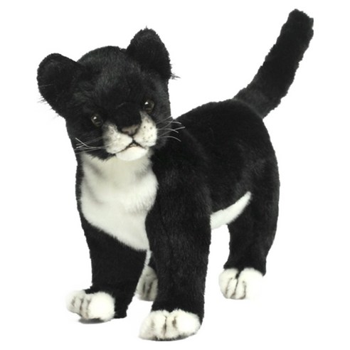 한사토이 사실적인 귀여운 아기고양이 봉제인형 4587, 검정, 1개, 25cm