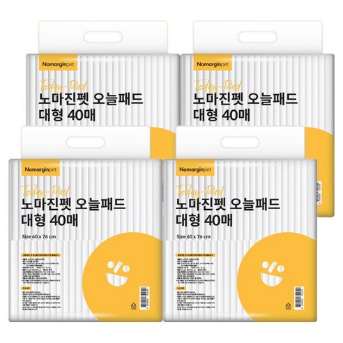 노마진펫 강아지 오늘패드 배변패드, 4개, 40개입