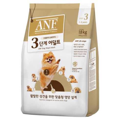 ANF 독 3단계 어덜트 기능성 사료, 다이어트+장건강, 1.8kg, 1개