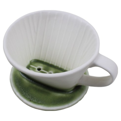 달소금 도자기 커피 칼리타 핸드 1인 드리퍼 라이트그린, 1개, 단품, 370ml