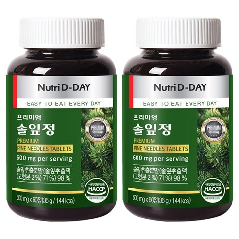 뉴트리디데이 프리미엄 솔잎정 36g, 60정, 2개