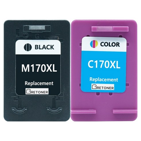 그래토너 삼성 INK-M170 XL INK-C170 XL SCX-1360 SL-J1760FW SCX-1365 호환 잉크 카트리지 대용량 4색 세트, 검정, 컬러, 1세트