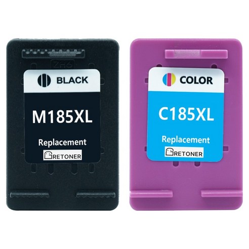 그래토너 삼성 INK-M185 XL INK-C185 XL SL-J1680 J1780DW J1785W 호환 잉크 카트리지 대용량 4색 세트, 검정, 컬러, 1세트