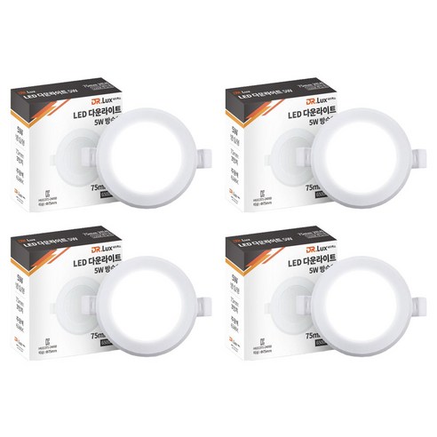 닥터룩스 LED 5W 방습형 다운라이트 75mm, 주광색, 4개