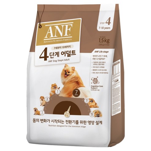 ANF 강아지 4단계 어덜트 사료, 1.5kg, 1개, 관절+장건강