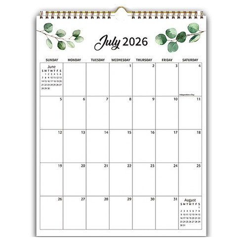 코쿠리 벽걸이 26~27년 18개월 캘린더 6W0199 세로, 2, 1개