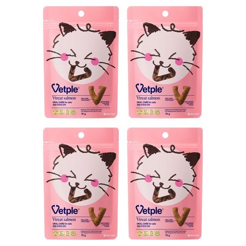 벳플 고양이 브이트릿 간식, 70g, 4개, 연어맛