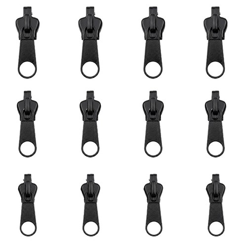 마메 수리 교체 원터치 고리지퍼 3종 x 4p 세트, 블랙, 1세트