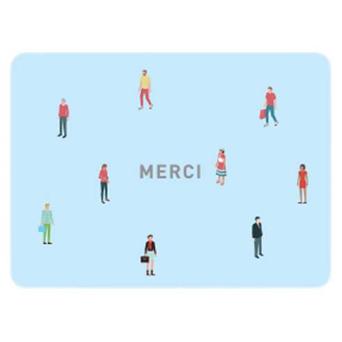 양지사 더스페셜 메세지 카드, MERCI 사람, 1개