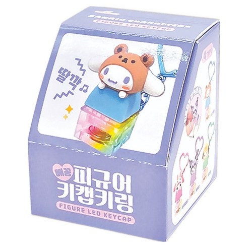 핑크망고 산리오 캐릭터즈 빼꼼 피규어 키캡 키링 1구