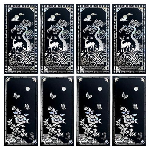 모닝글로리 자개빛 세로형 용돈봉투 2종 x 4p 세트, 1세트, 장미, 사슴