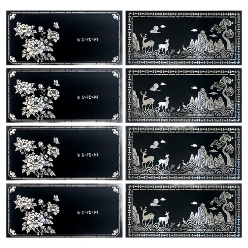 모닝글로리 자개빛 가로형 용돈봉투 2종 x 4p 세트, 장미, 사슴, 1세트