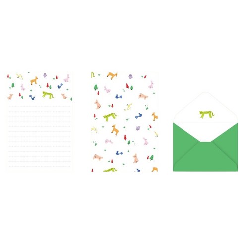 양지사 더스페셜 미니 편지지 세트, 동물원, 1세트