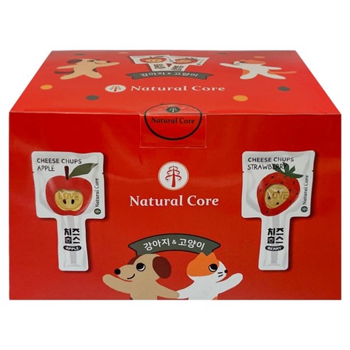 네츄럴코어 반려동물 치즈춥스 30p, 혼합맛(딸기/사과/치즈), 480g, 1개
