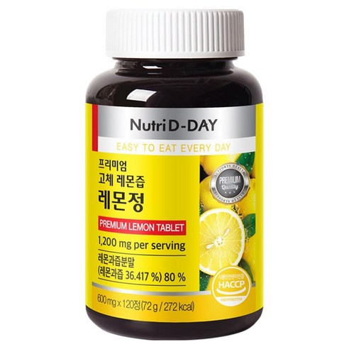 뉴트리디데이 프리미엄 고체 레몬즙 레몬정 72g, 120정, 1개