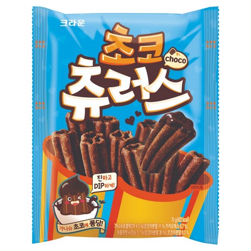 크라운 츄러스 초코, 75g, 1개