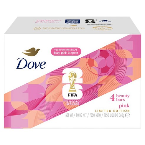 도브 FIFA 핑크 클렌징 뷰티바, 90g, 4개