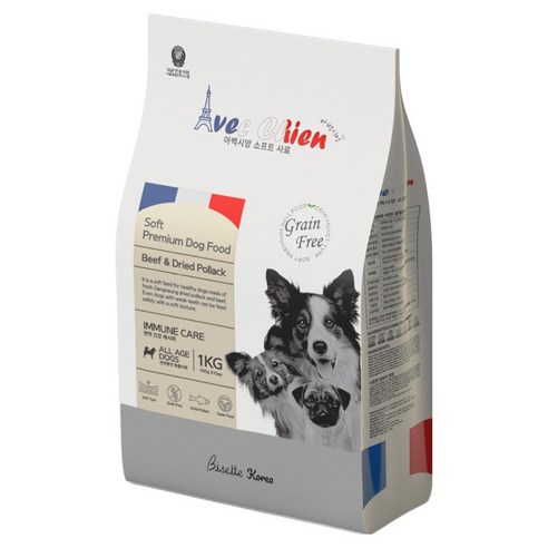 아벡시앙 전연령 강아지 프리미엄 소프트 반습식 사료, 소+황태, 1kg, 1개