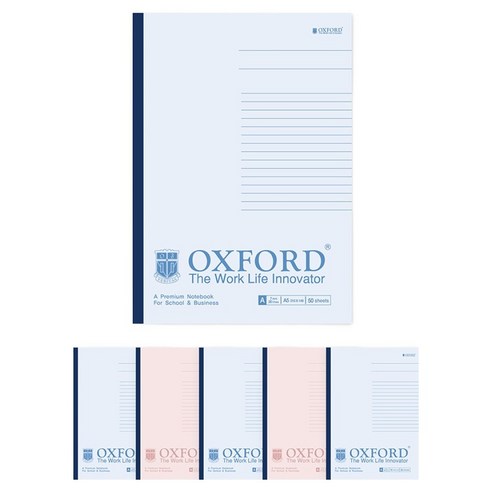 OXFORD 노트 잘펴지는 칼라노트 II A5 50매, 랜덤발송, 6개