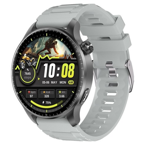 와피크 AI운동인식 AMOLED 대화면 블루투스 통화 스마트워치 ST50, GPS + 블루투스, 3.8cm, 실버