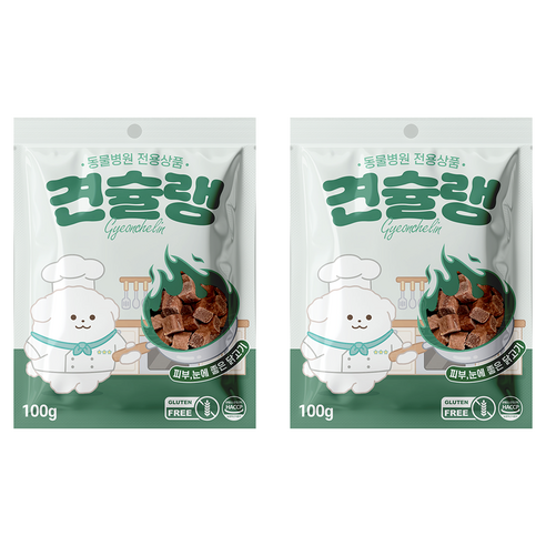 견슐랭 강아지 간식, 닭고기, 100g, 2개