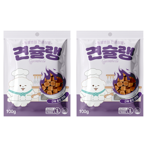 견슐랭 강아지 간식, 연어, 100g, 2개