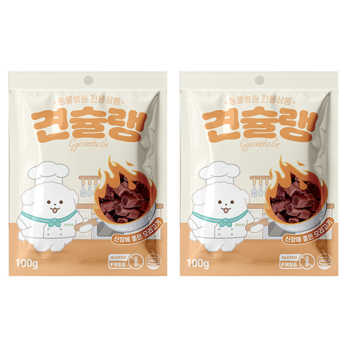 견슐랭 강아지 간식, 오리고기, 100g, 2개