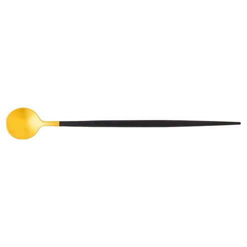 CUTIPOL 고아 롱 드링크 스푼 21 x 2.7 cm, 블랙 + 골드, 1개