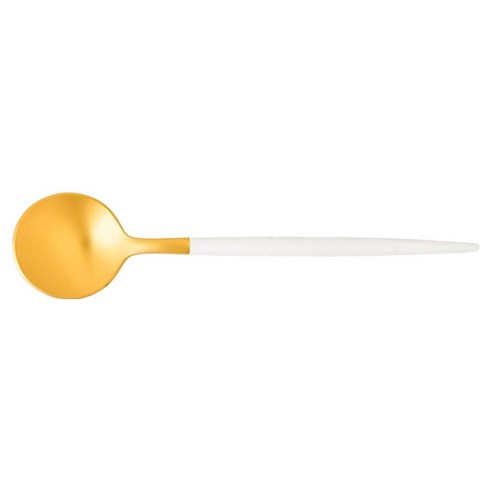 CUTIPOL 고아 티스푼 12.5 x 2.8 cm, 화이트 + 골드, 1개