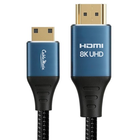 케이블메이트 Mini HDMI 2.1 8K UHD 고급형 페브릭 메탈 케이블, 1개, 1m