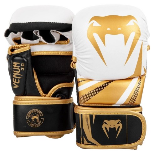 베넘 챌린저 3.0 스파링 MMA 글러브 양손착용 세트, 화이트/블랙-골드, 1개