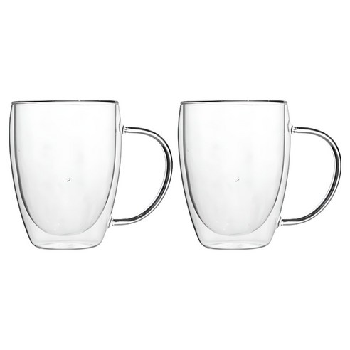 스택잇 이중 유리컵 머그컵 350ml, 2개