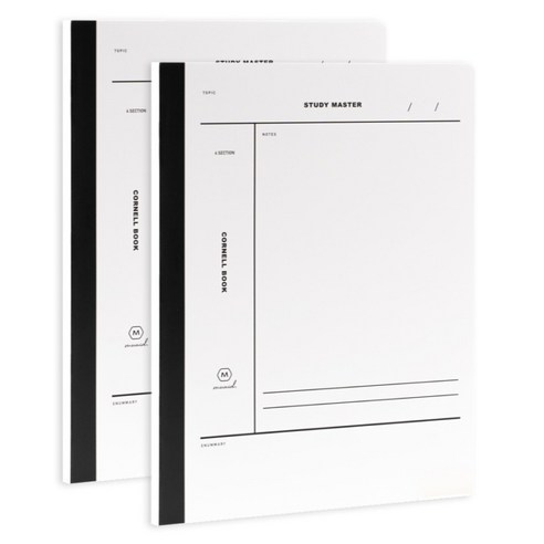 뮤니드 It handy B5 컬러 코넬 라인 노트 7.5mm, 화이트, 2개