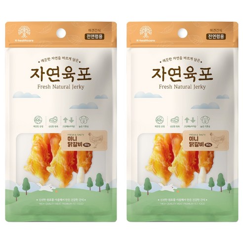 자연육포 강아지 미니 닭갈비, 80g, 2개, 닭고기