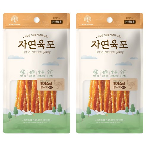 자연육포 강아지 닭가슴살 쌀스틱, 80g, 2개, 닭고기