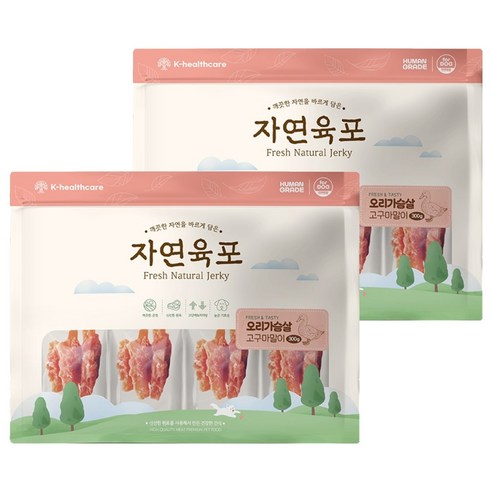 자연육포 강아지 오리가슴살 고구마말이, 300g, 2개, 오리고기