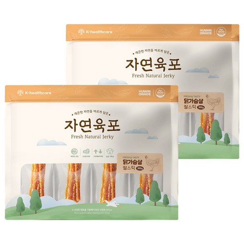 자연육포 강아지 닭가슴살 쌀스틱, 300g, 2개, 닭고기