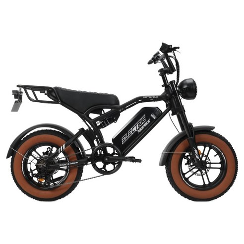 모토벨로 PAS 48V 20AH 자토바이 전기자전거 500W FN16 고객직접설치, 블랙, 알루미늄