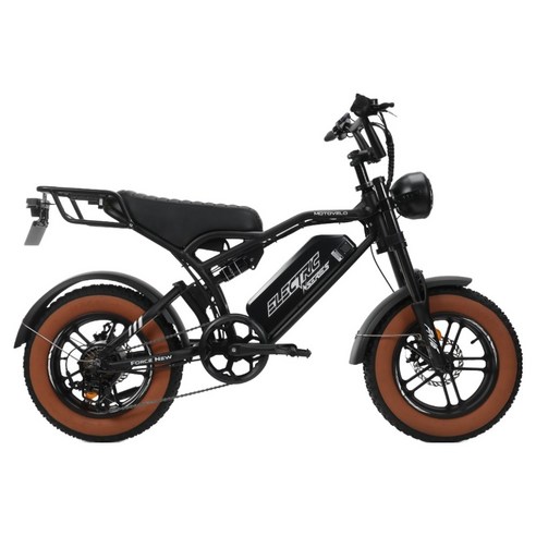 모토벨로 DUAL 48V 20AH 자토바이 전기자전거 500W FN16 고객직접설치, 블랙, 알루미늄