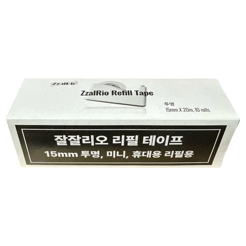 잘잘리오 리필 테이프 15mm x 20m M15, 투명, 10개