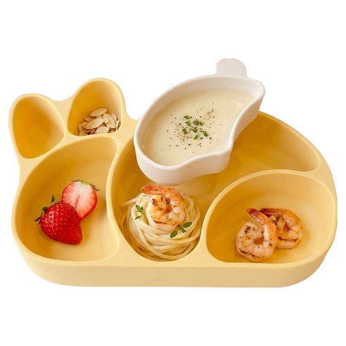 아띠래빗 아기 토끼 디바이더 + 흡착식판 세트, 1세트, 아띠옐로우