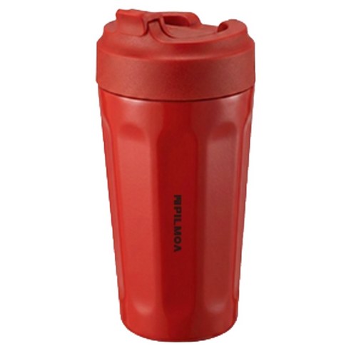 필모아 스파우트 티타늄 세라믹 휴대용 텀블러, 1개, 500ml, 레드