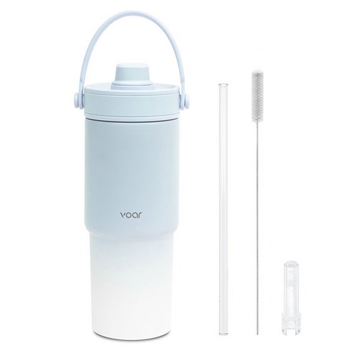 보아르 투웨이 폴든 팝업 스트로우 대용량 텀블러, 스카이민트, 1개, 735ml
