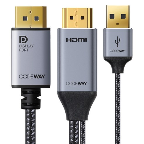 코드웨이 4K 60Hz UHD HDMI 2.0 to DP 1.2 케이블, 1개, 1.5m