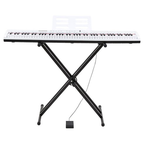디에스뮤직 해머 88건반 전자 디지털 피아노 DS-88026 + 스탠드 + 서스테인 페달 세트, DS-880, 화이트, 1개