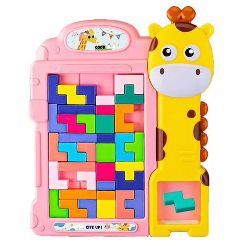 토이토 테트리스 블록 쌓기 퍼즐 기린, 기린 핑크, 1개, 핑크, 40피스