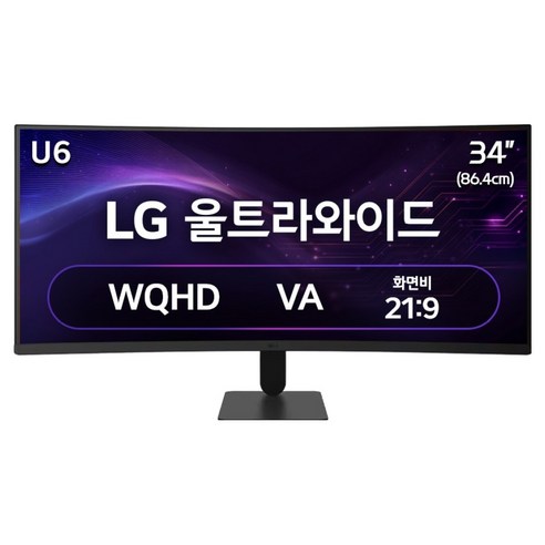 LG전자 WQHD 울트라와이드 모니터 방문설치, 86.4cm, 34U601B