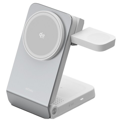 아트뮤 Qi2 25W 3in1 폴더블 맥세이프 초고속 무선 충전기 QW110, WHITE, 1개